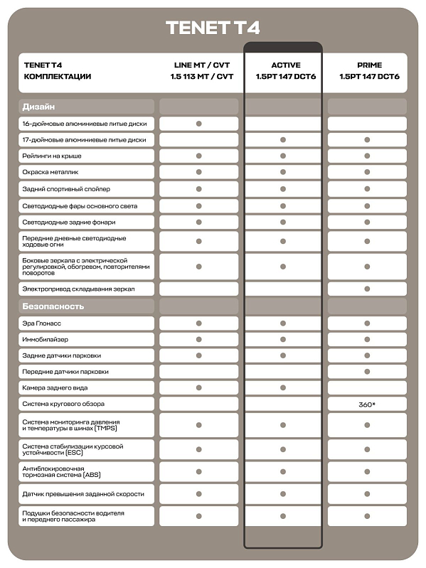 TENET T4 Актив, серый